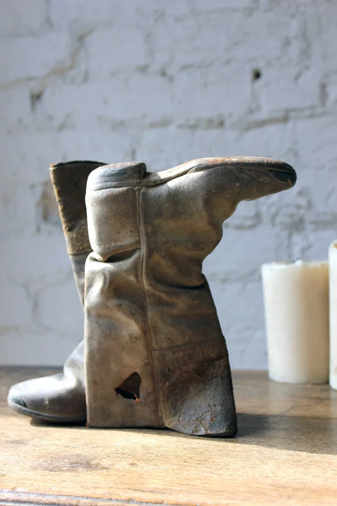 A Glorious Pair of Early 19thC Childs High-Top Leather Boots