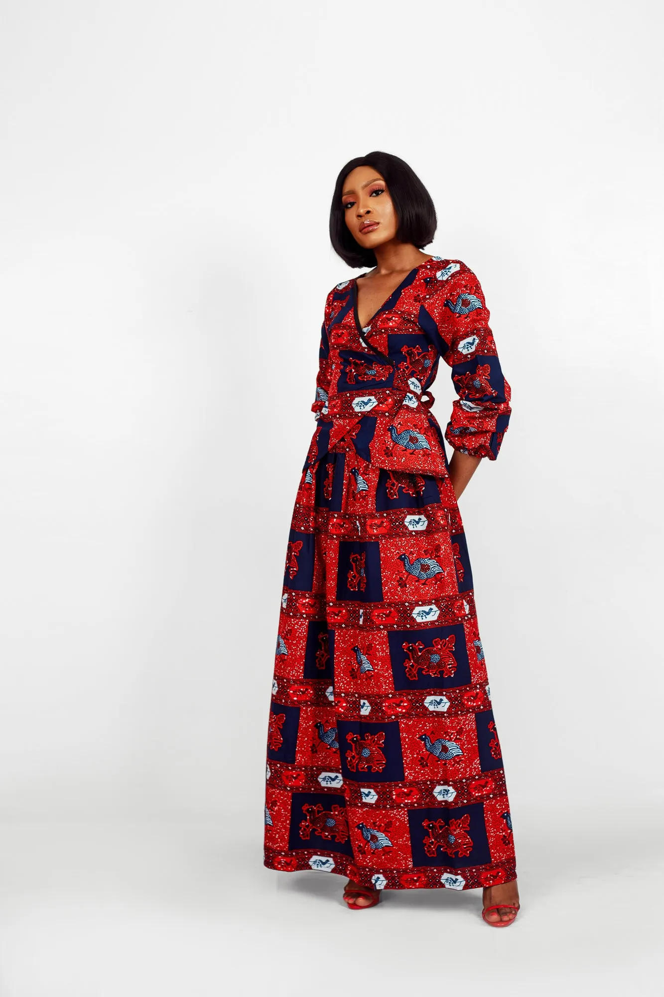 African Print Kora Top & Skirt Set