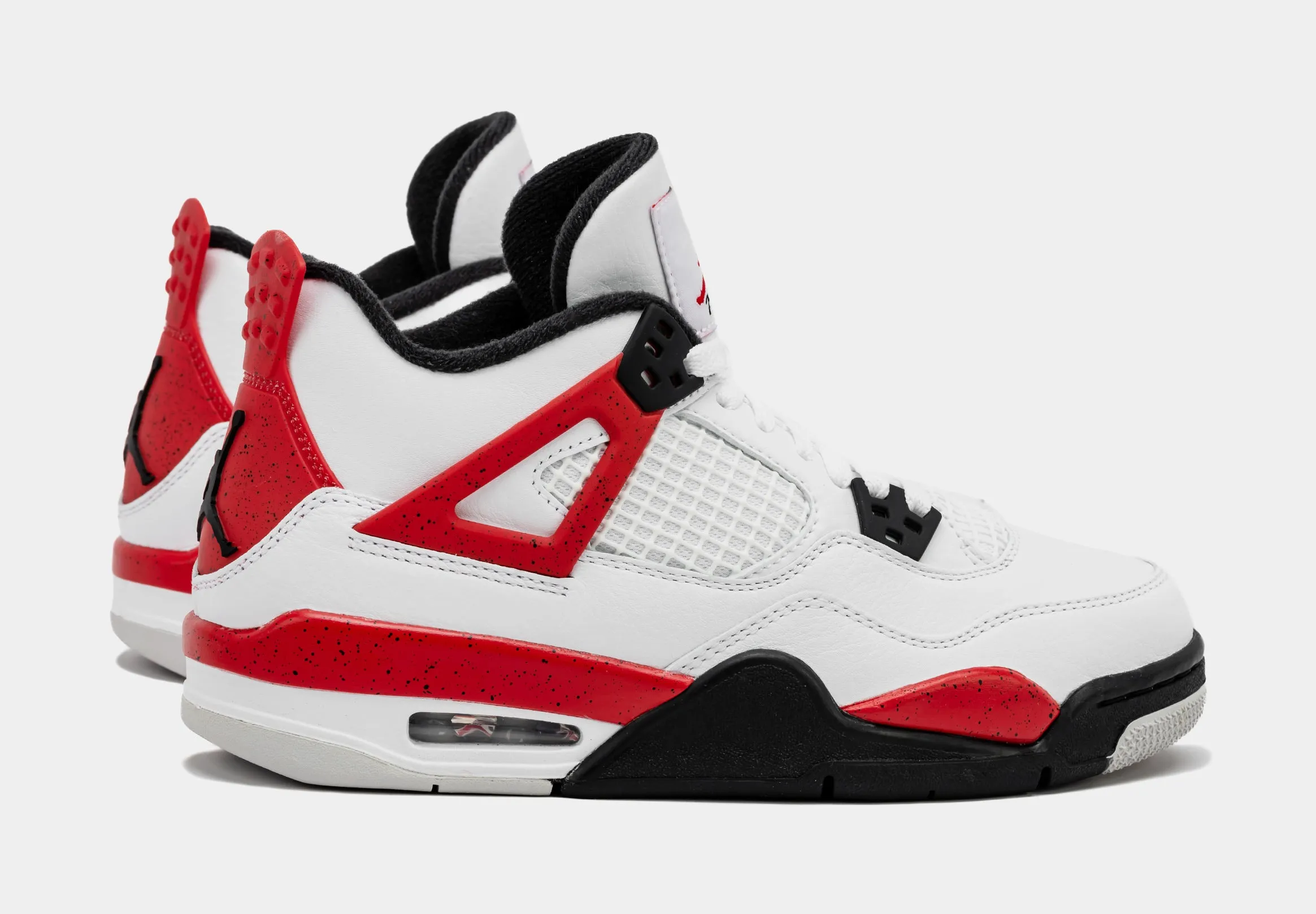 Air Jordan 4 Retro Red Cement Grade School Lifestyle Shoes (White/Red) Free Shipping