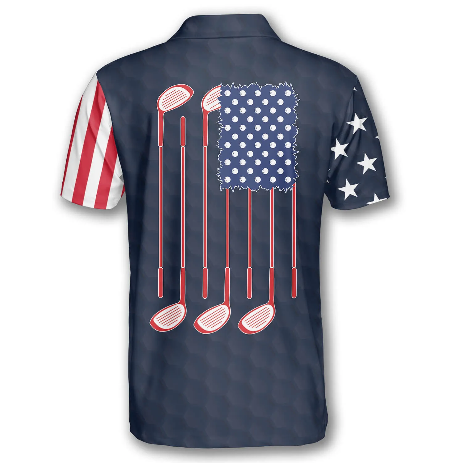 American Flag Navy Custom Golf Polo Shirts for Men