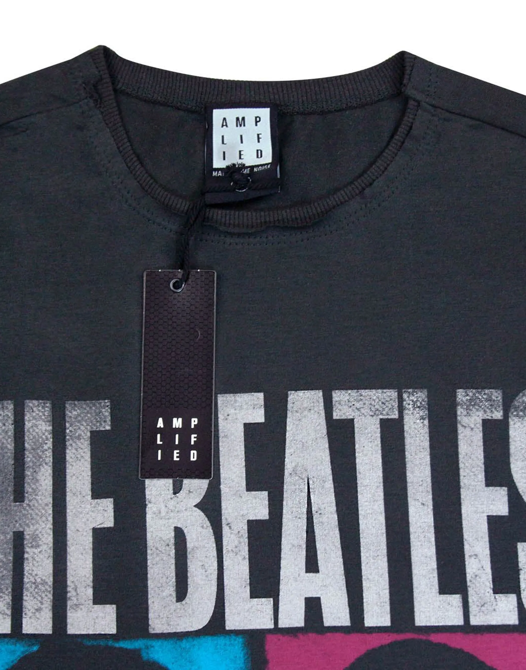 Amplified Clothing The Beatles Distressed Graphic Mens Grey Short Sleeved T-Shirt