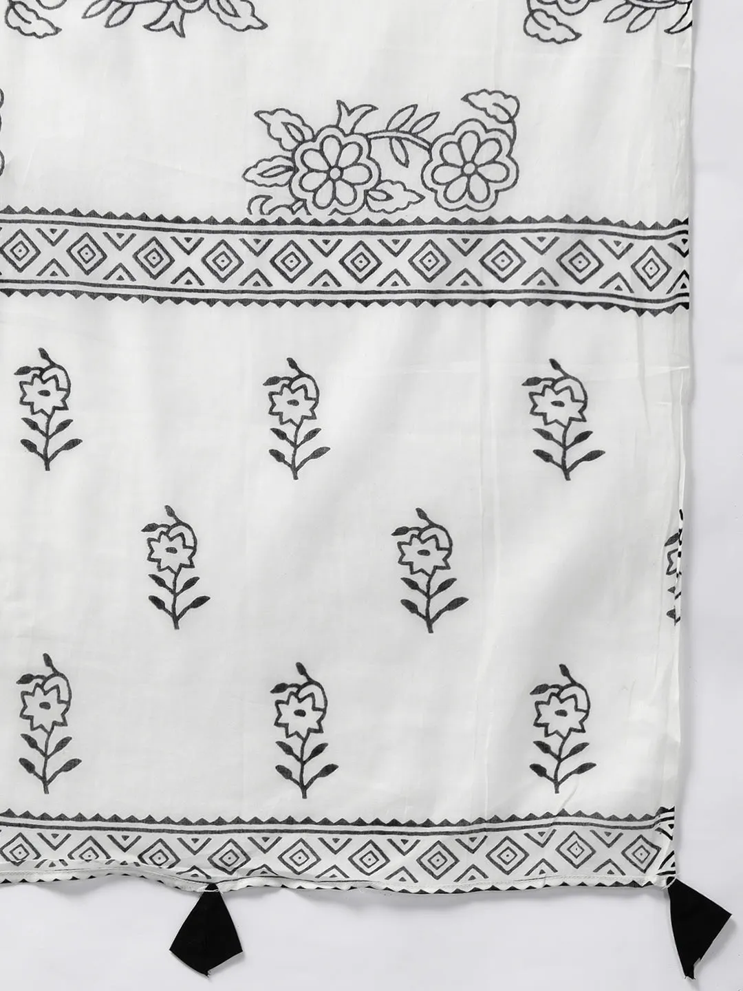 Black & White Printed Dupatta Set