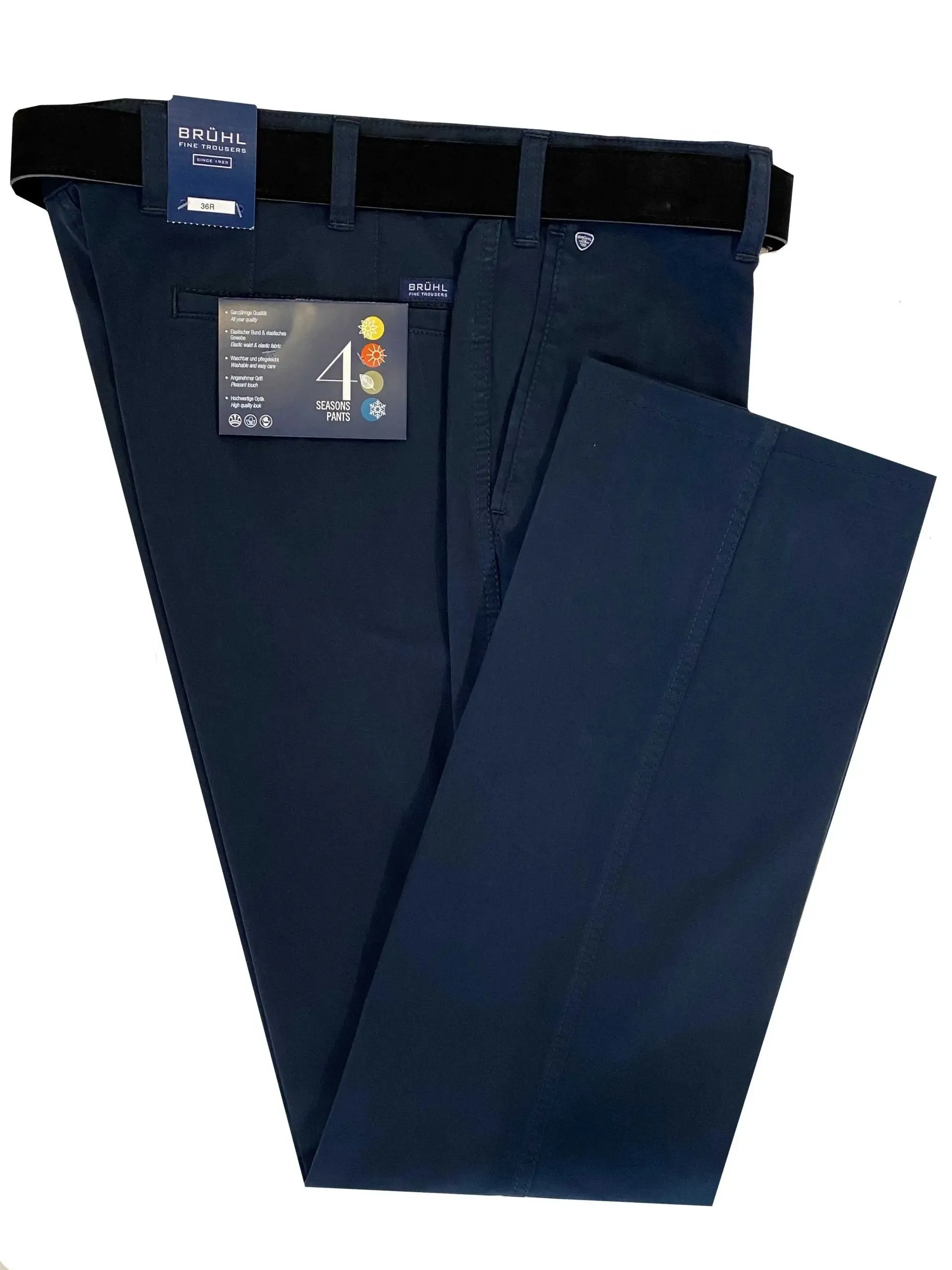 BRUHL Montana Trousers - Four Seasons Chinos - Navy