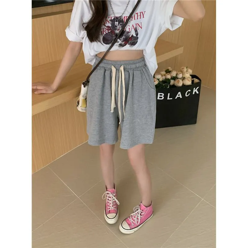 Casual Loose Fit Sports Petite Slimming High-Waisted Shorts