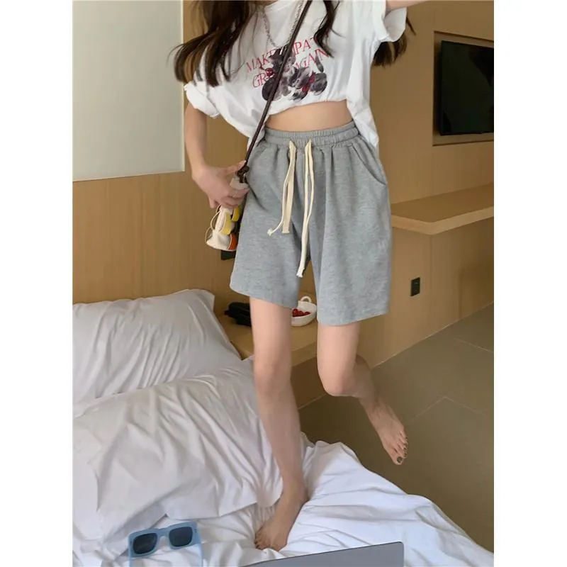 Casual Loose Fit Sports Petite Slimming High-Waisted Shorts