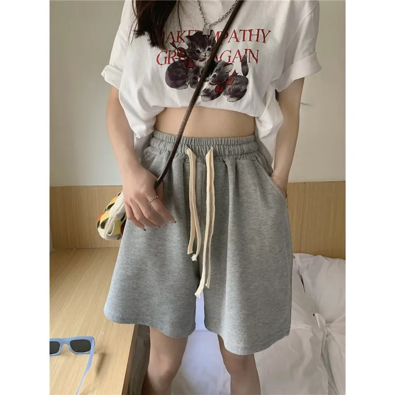 Casual Loose Fit Sports Petite Slimming High-Waisted Shorts