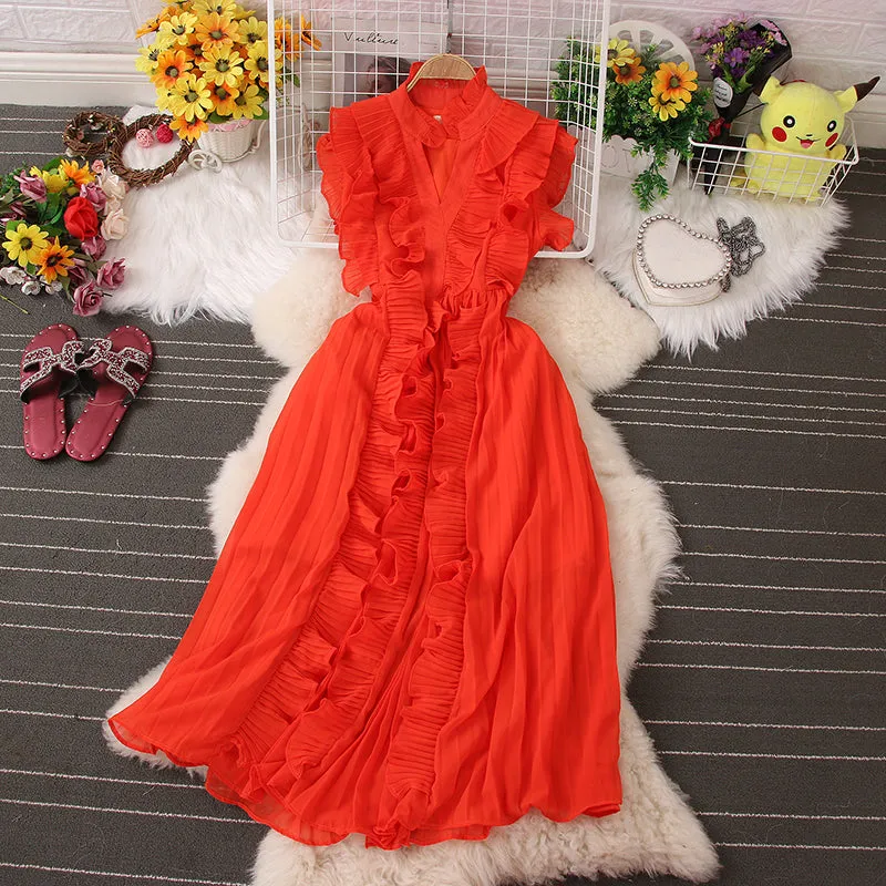 Cute v neck dress A line fashion dress    S360