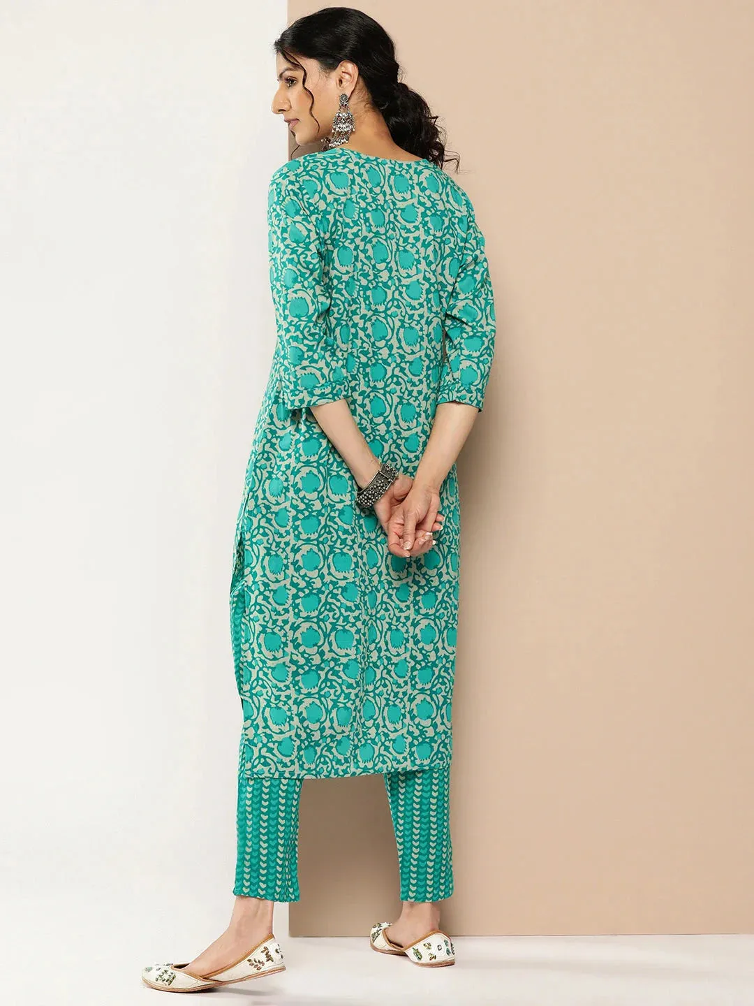 Embroidered Cotton Kurta Set