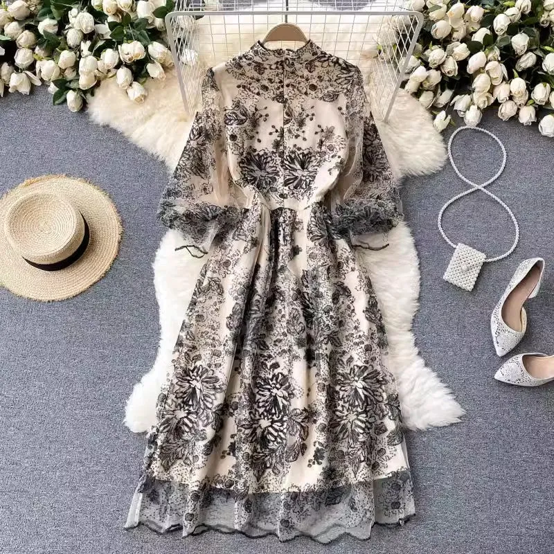 embroidered dress elegant women's dress new   S4495