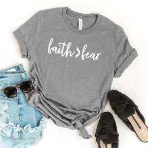 Faith Fear Tee Shirts For Women - Christian Shirts for Women - Religious Tee Shirts