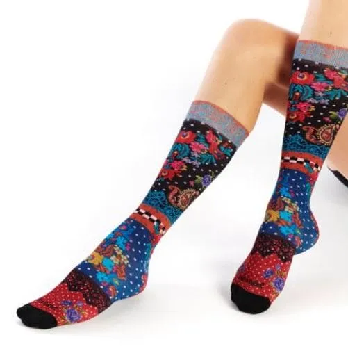 Garden Printed Knee High Socks for Her