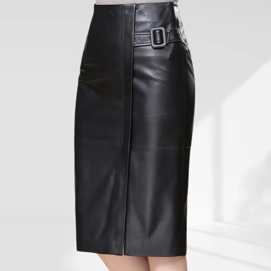 Genuine Leather Pencil Skirt