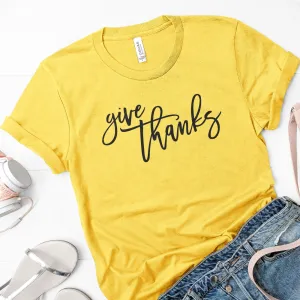 Give Thanks Tee Shirts For Women - Christian Shirts for Women - Religious Tee Shirts