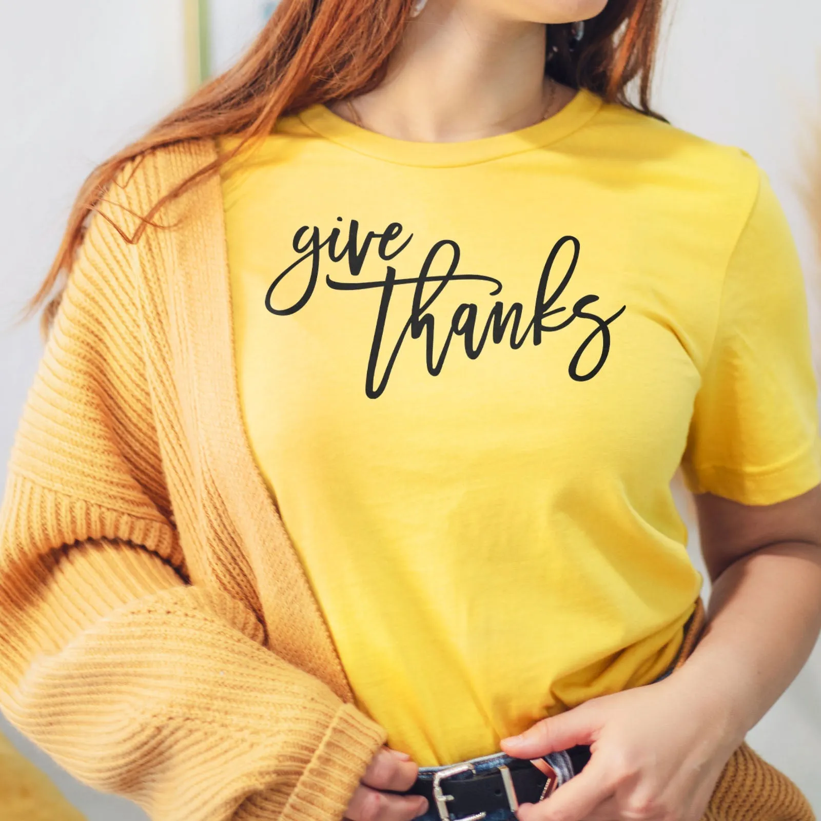 Give Thanks Tee Shirts For Women - Christian Shirts for Women - Religious Tee Shirts