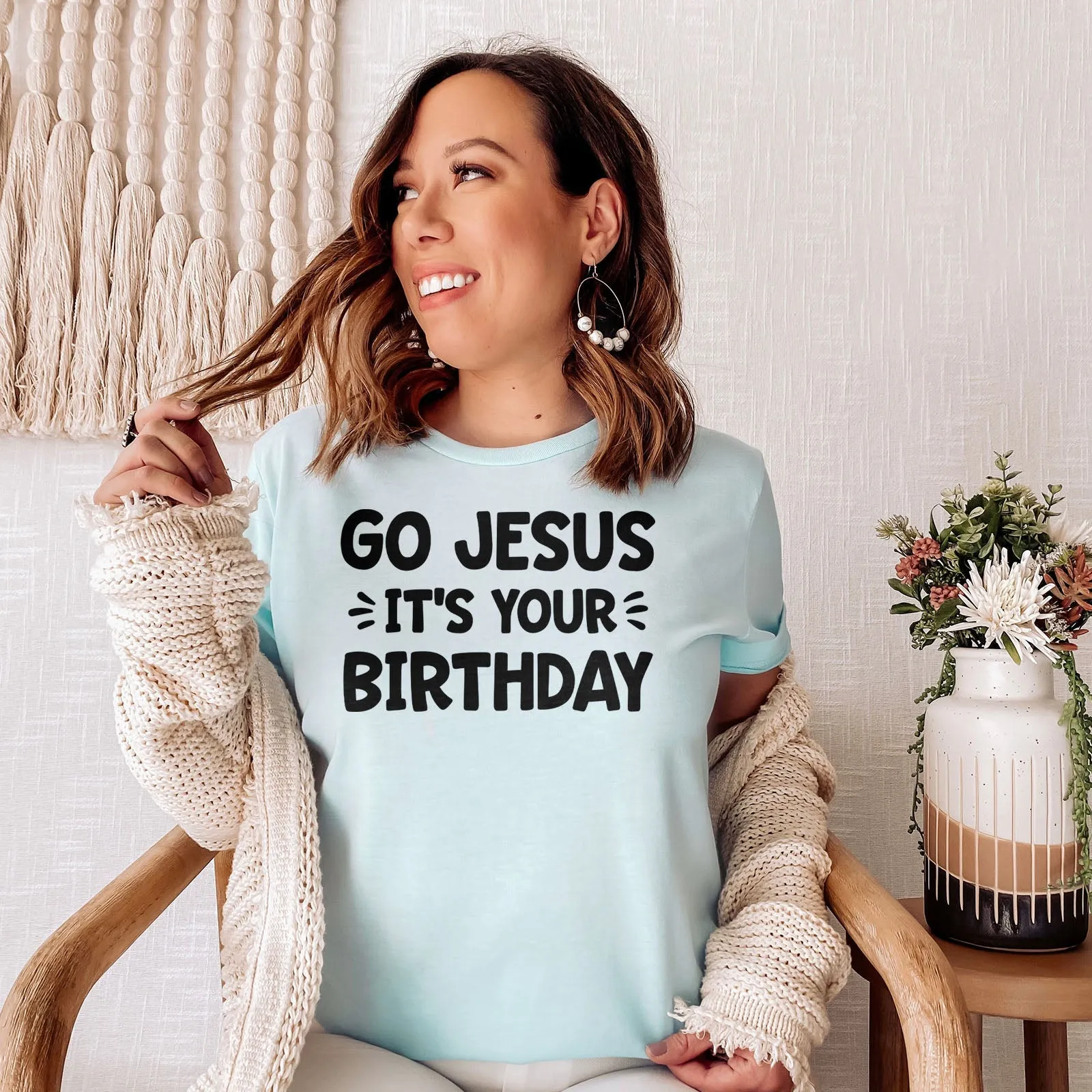 Go Jesus Tee Shirts For Women - Christian Shirts for Women - Religious Tee Shirts