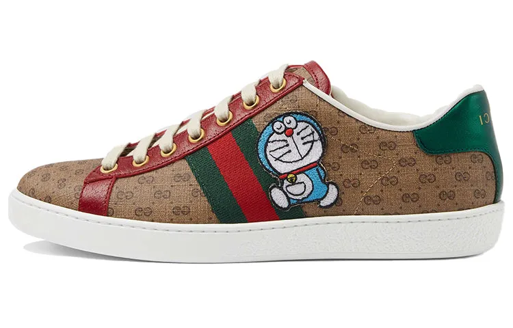 Gucci Ace Skateboarding Women Sneakers, Brown/Green