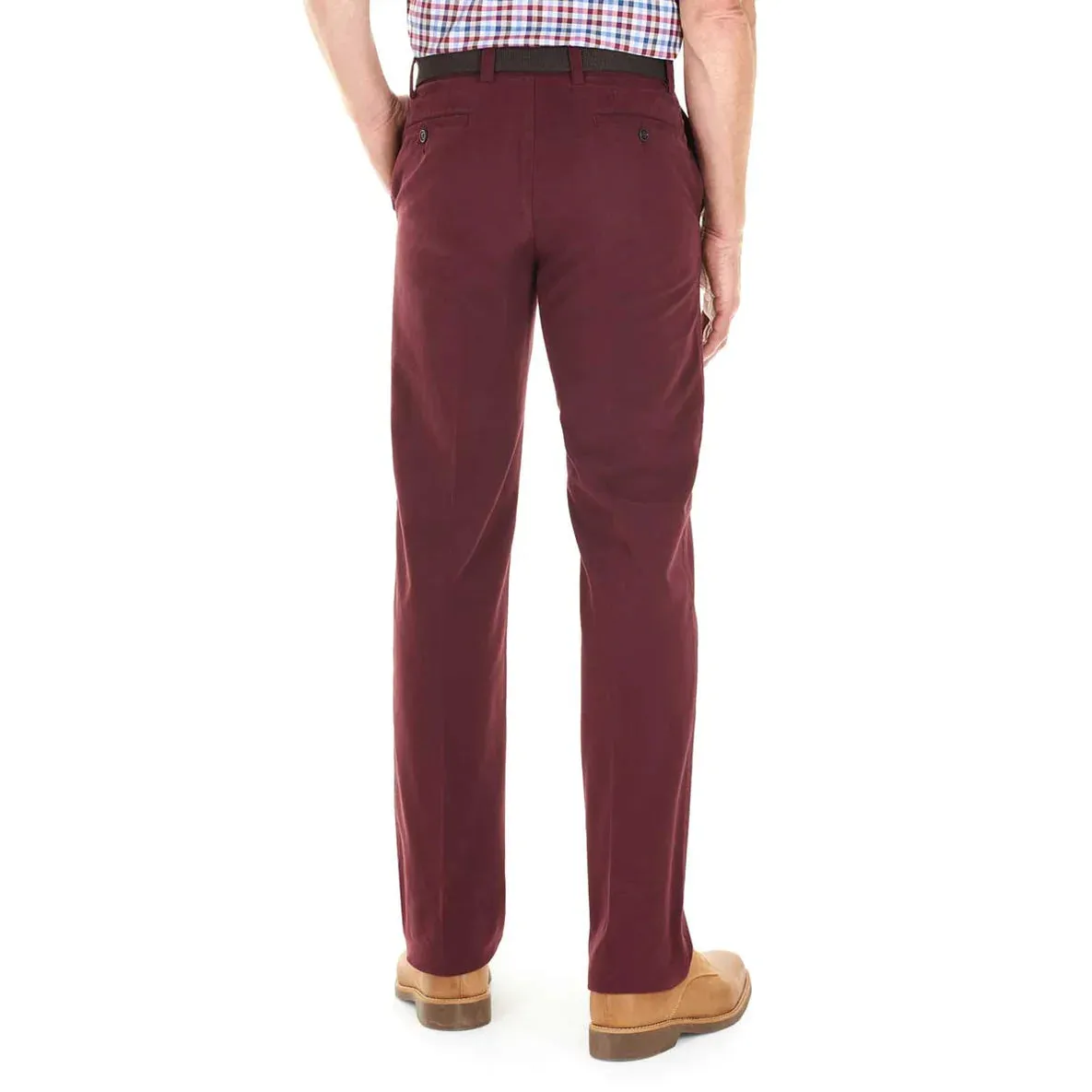 GURTEEN Trousers - Longford Spring Stretch Cotton Chinos - Cranberry