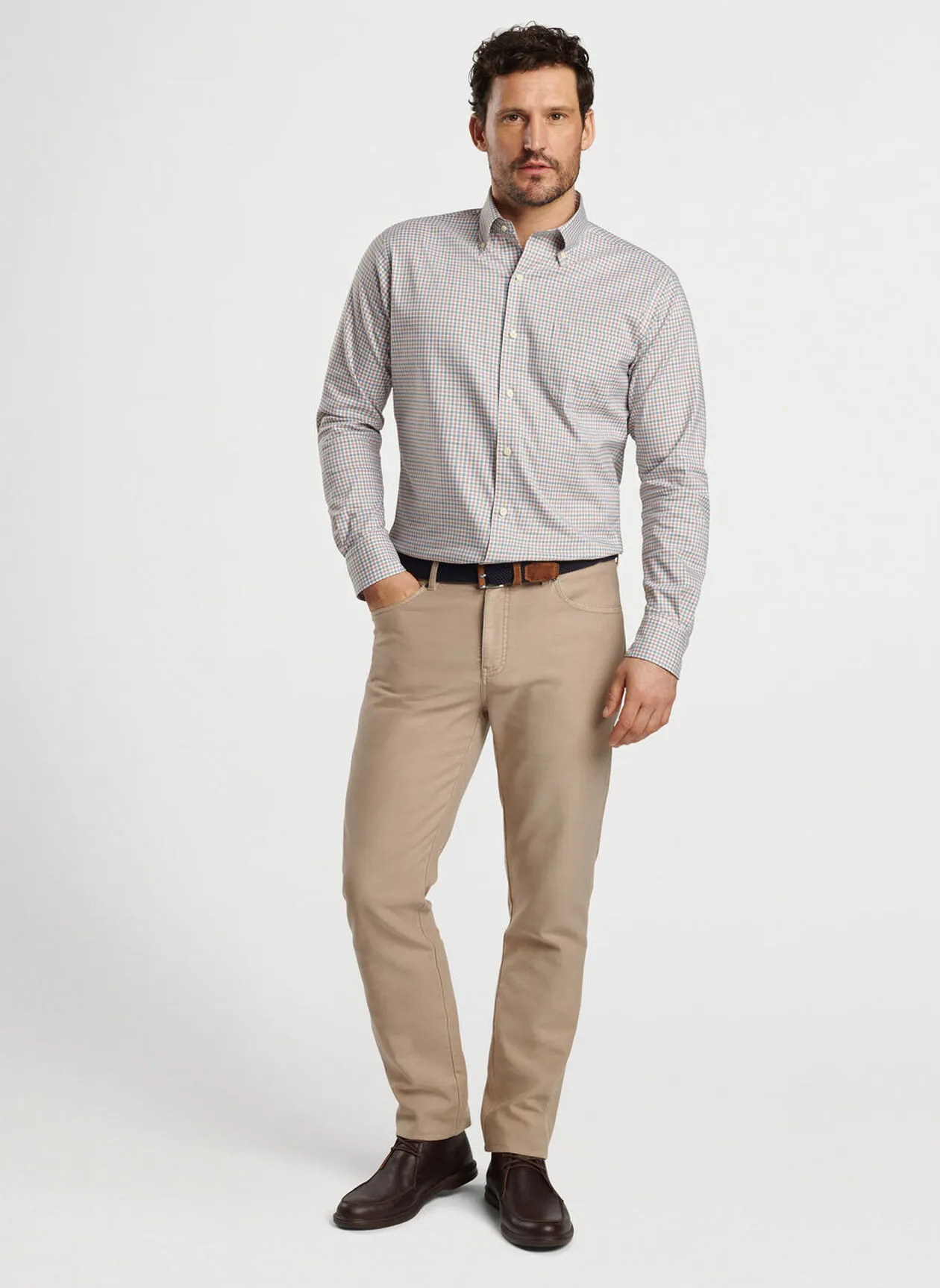 HAMILTON CROWN LITE COTTON STRETCH SHIRT - SHERWOOD