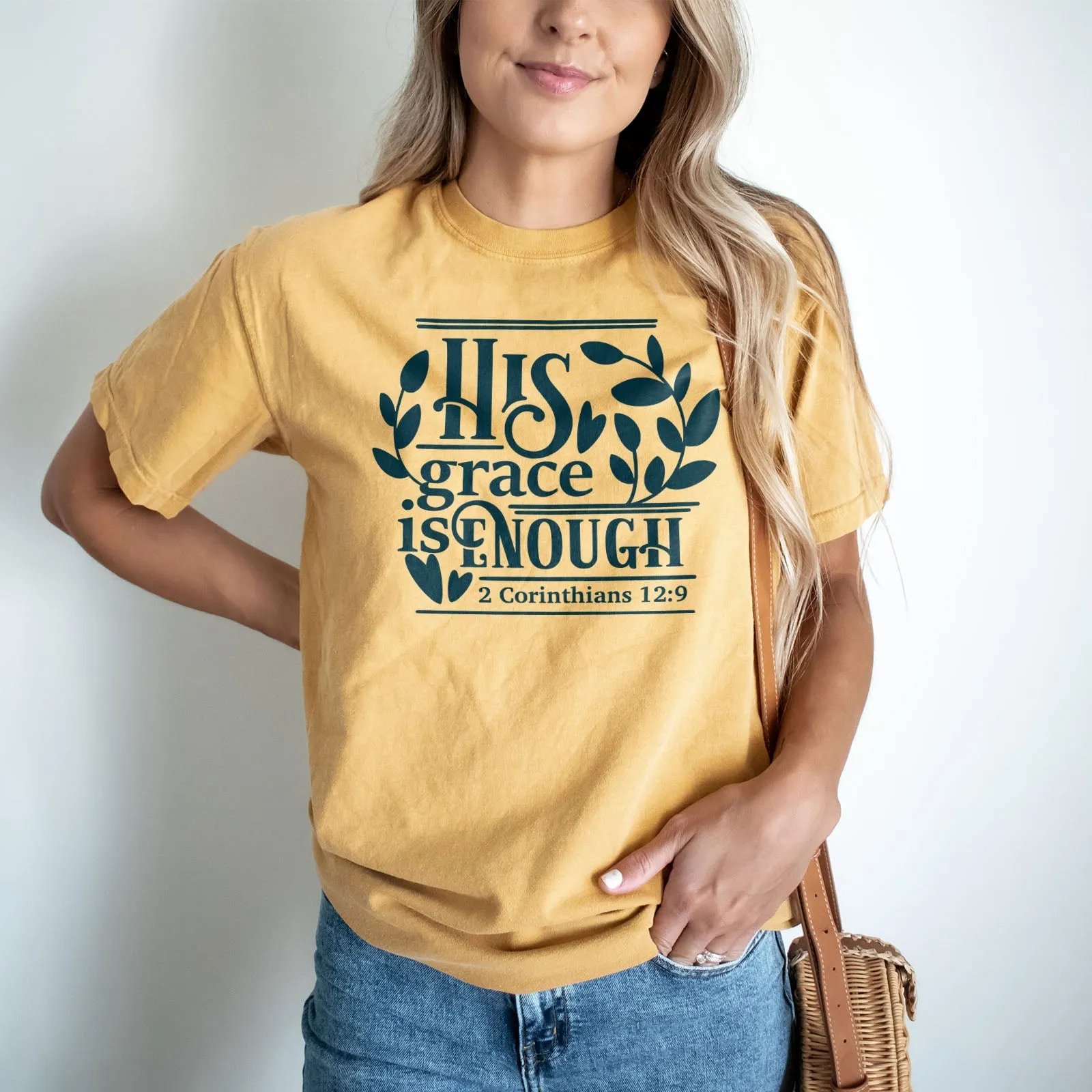 His Grace Is Enough Corinthians 12:9 Tee Shirts For Women - Christian Shirts for Women - Religious Tee Shirts