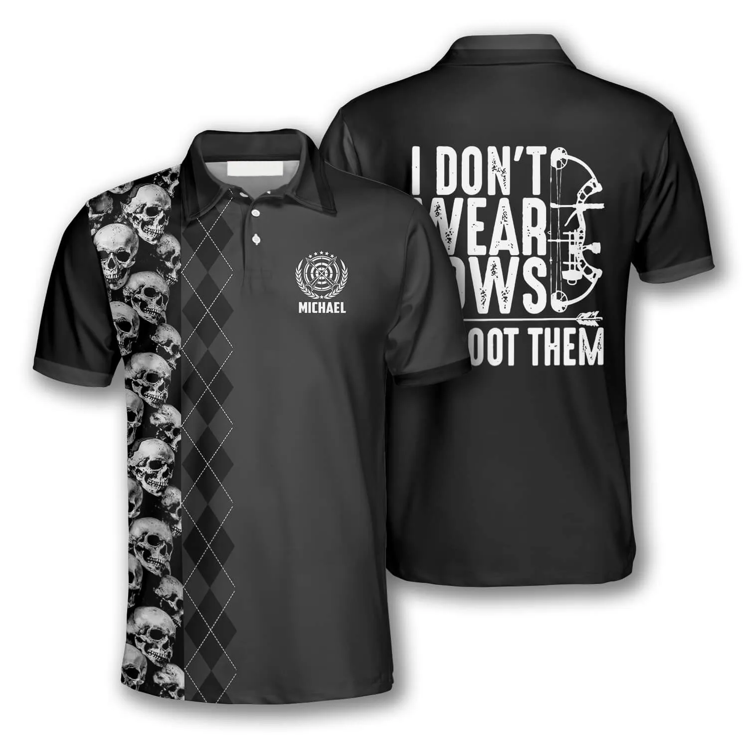 I Don’t Wear Bows I Shoot Them Custom Archery Shirts for Men, Personalized Archery Polo Shirt