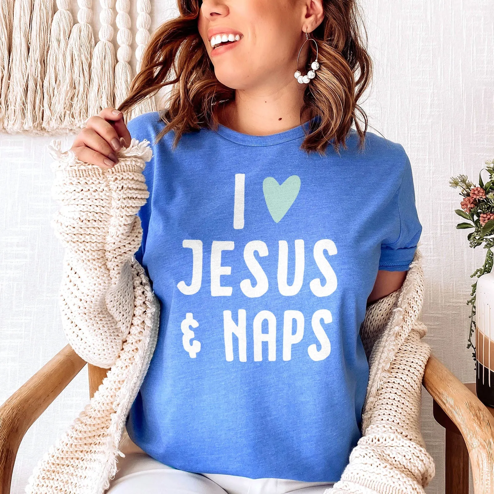 I love Jesus and Naps Tee Shirts For Women - Christian Shirts for Women - Religious Tee Shirts