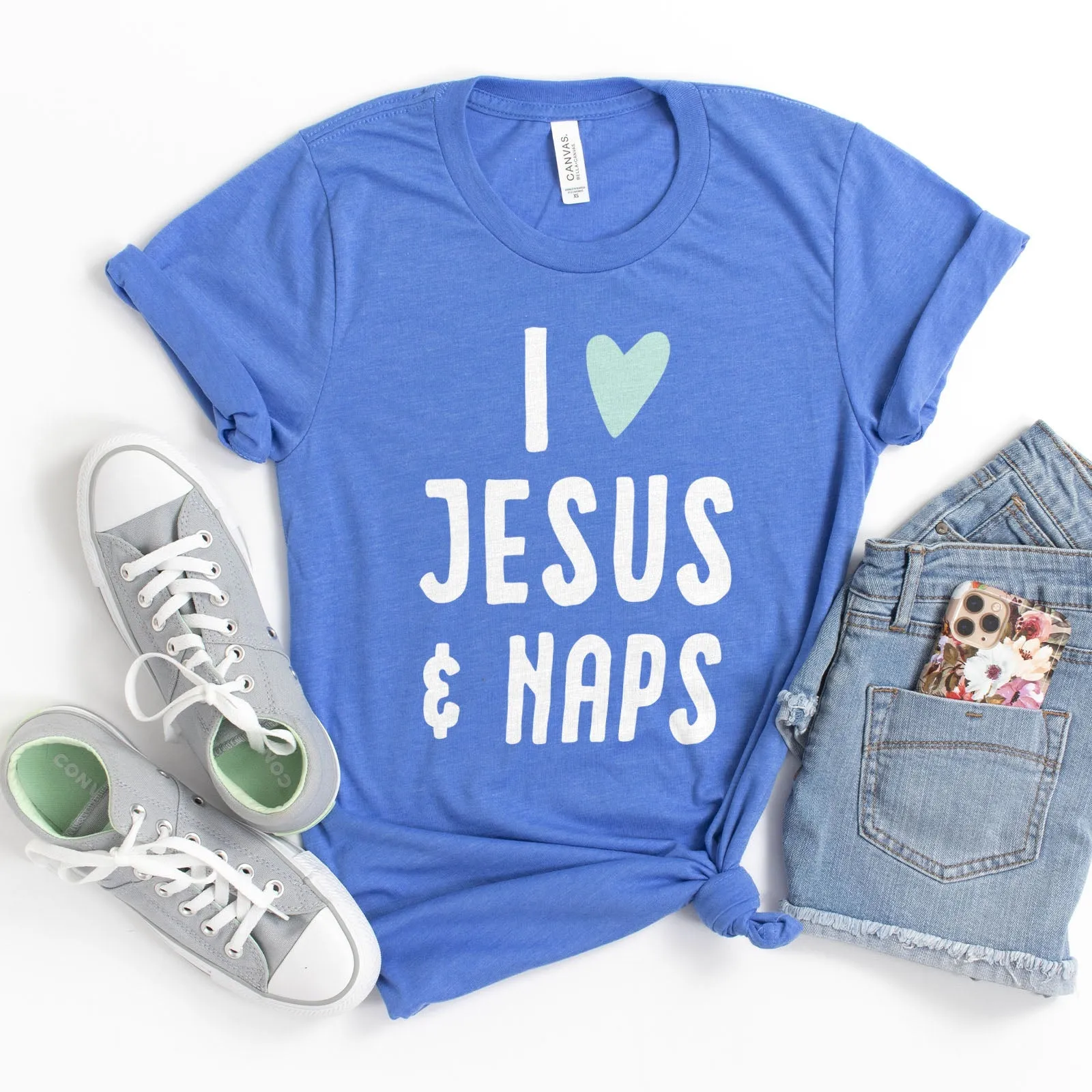 I love Jesus and Naps Tee Shirts For Women - Christian Shirts for Women - Religious Tee Shirts