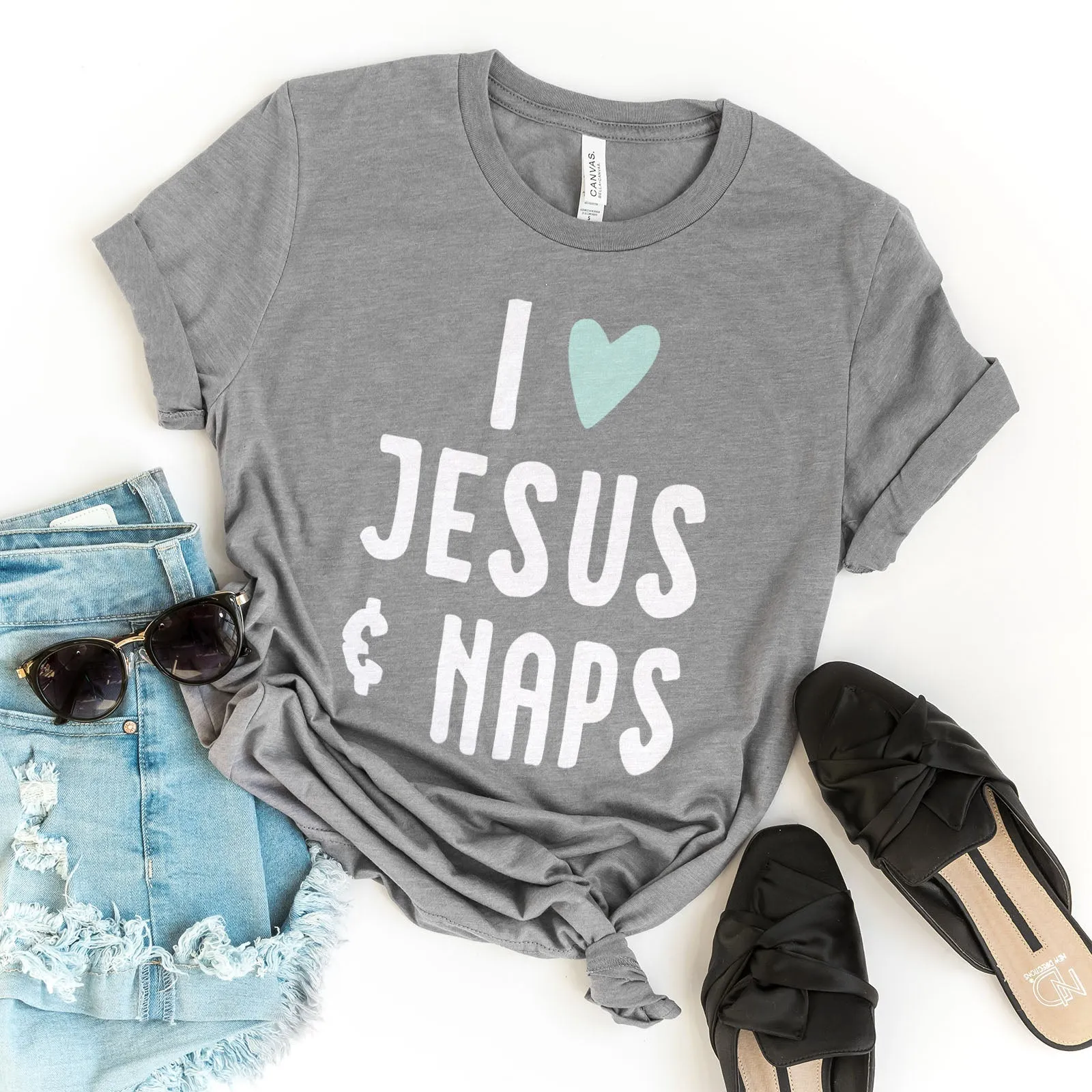 I love Jesus and Naps Tee Shirts For Women - Christian Shirts for Women - Religious Tee Shirts