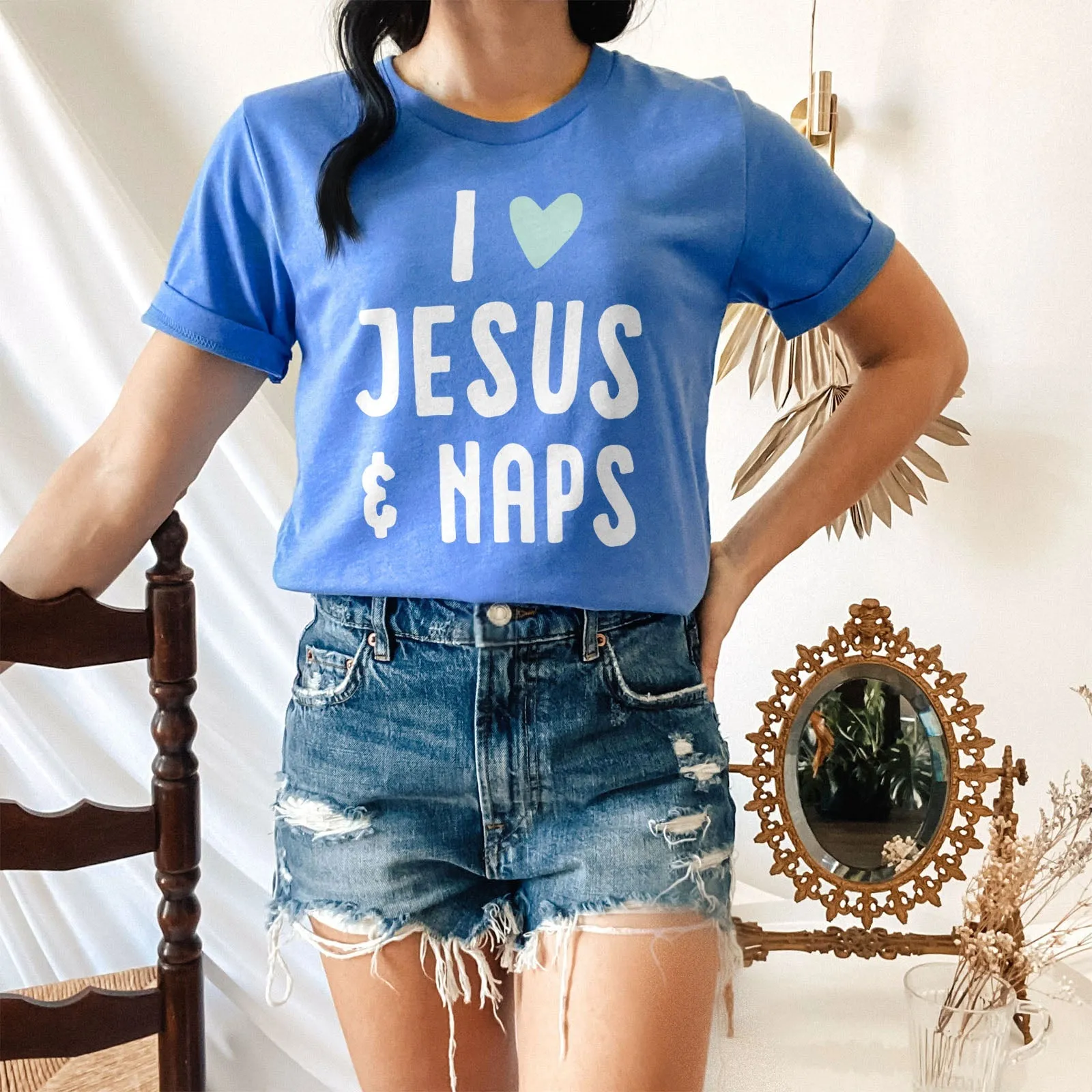 I love Jesus and Naps Tee Shirts For Women - Christian Shirts for Women - Religious Tee Shirts