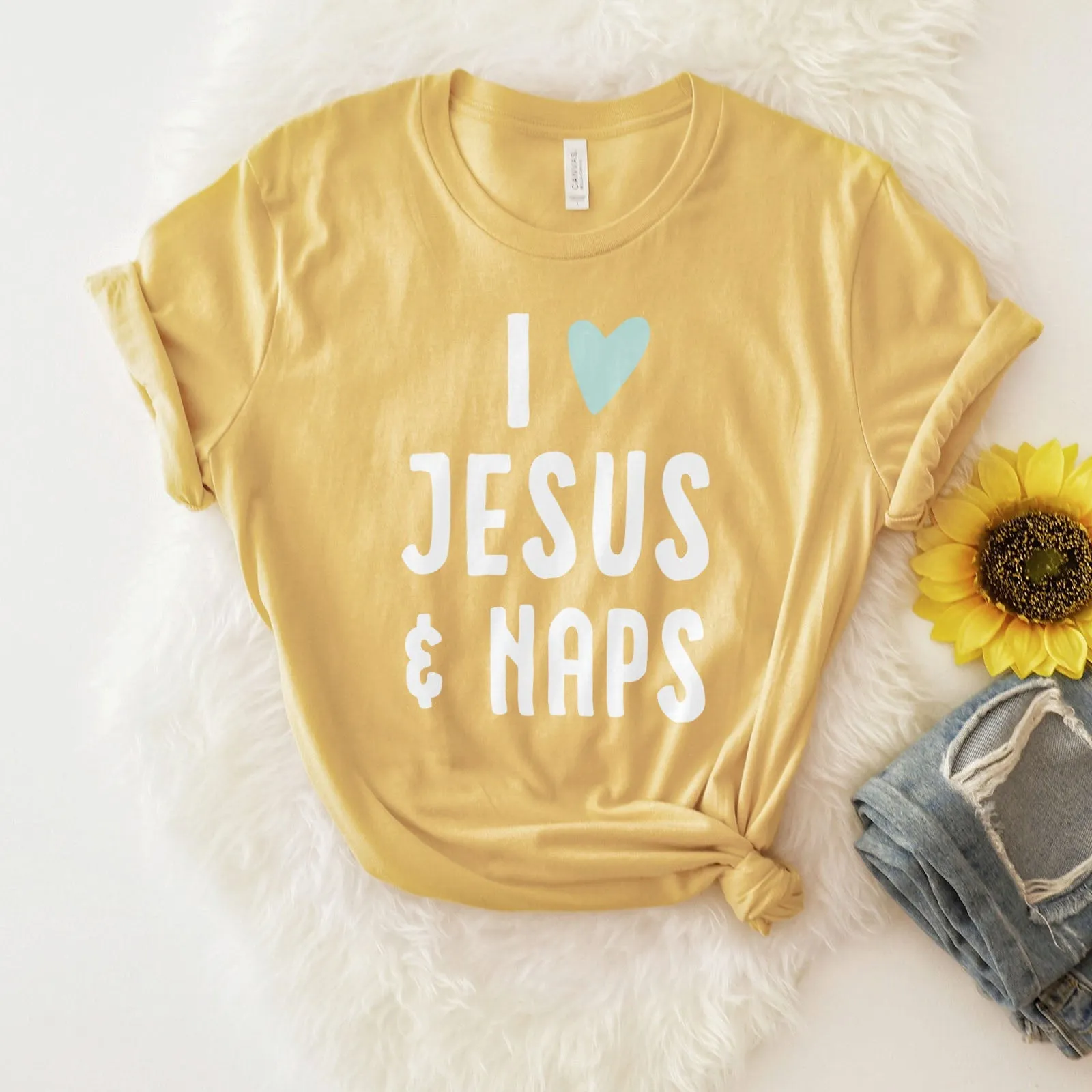 I love Jesus and Naps Tee Shirts For Women - Christian Shirts for Women - Religious Tee Shirts