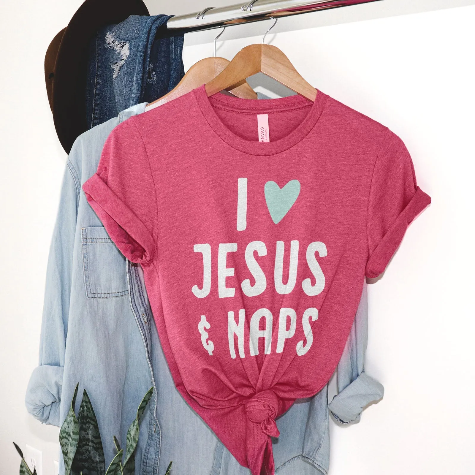 I love Jesus and Naps Tee Shirts For Women - Christian Shirts for Women - Religious Tee Shirts