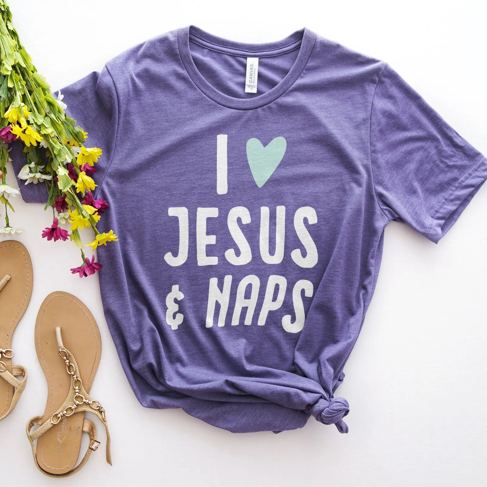 I love Jesus and Naps Tee Shirts For Women - Christian Shirts for Women - Religious Tee Shirts