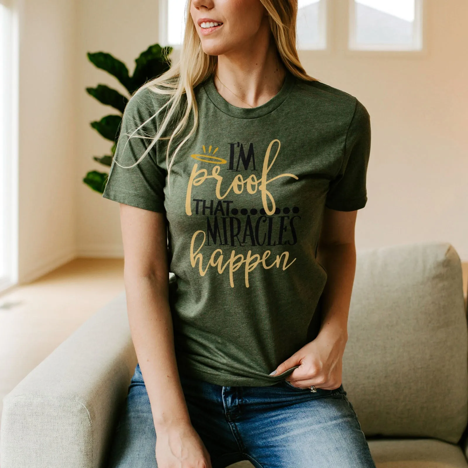 I'm Proof Miracles Happen Tee Shirts For Women - Christian Shirts for Women - Religious Tee Shirts