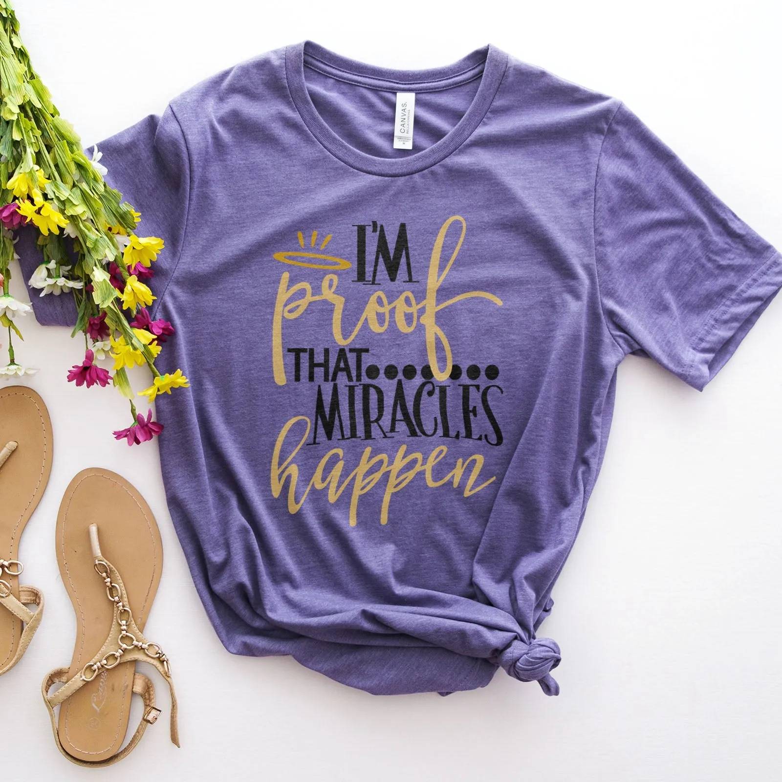 I'm Proof Miracles Happen Tee Shirts For Women - Christian Shirts for Women - Religious Tee Shirts