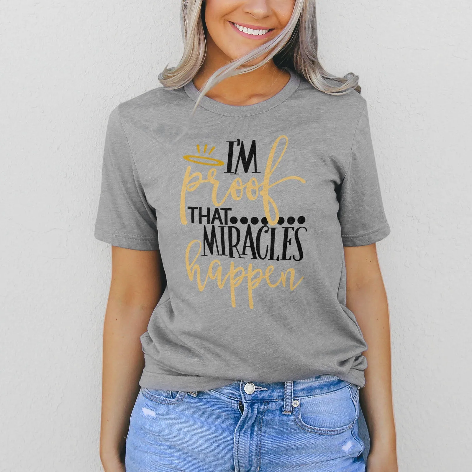 I'm Proof Miracles Happen Tee Shirts For Women - Christian Shirts for Women - Religious Tee Shirts