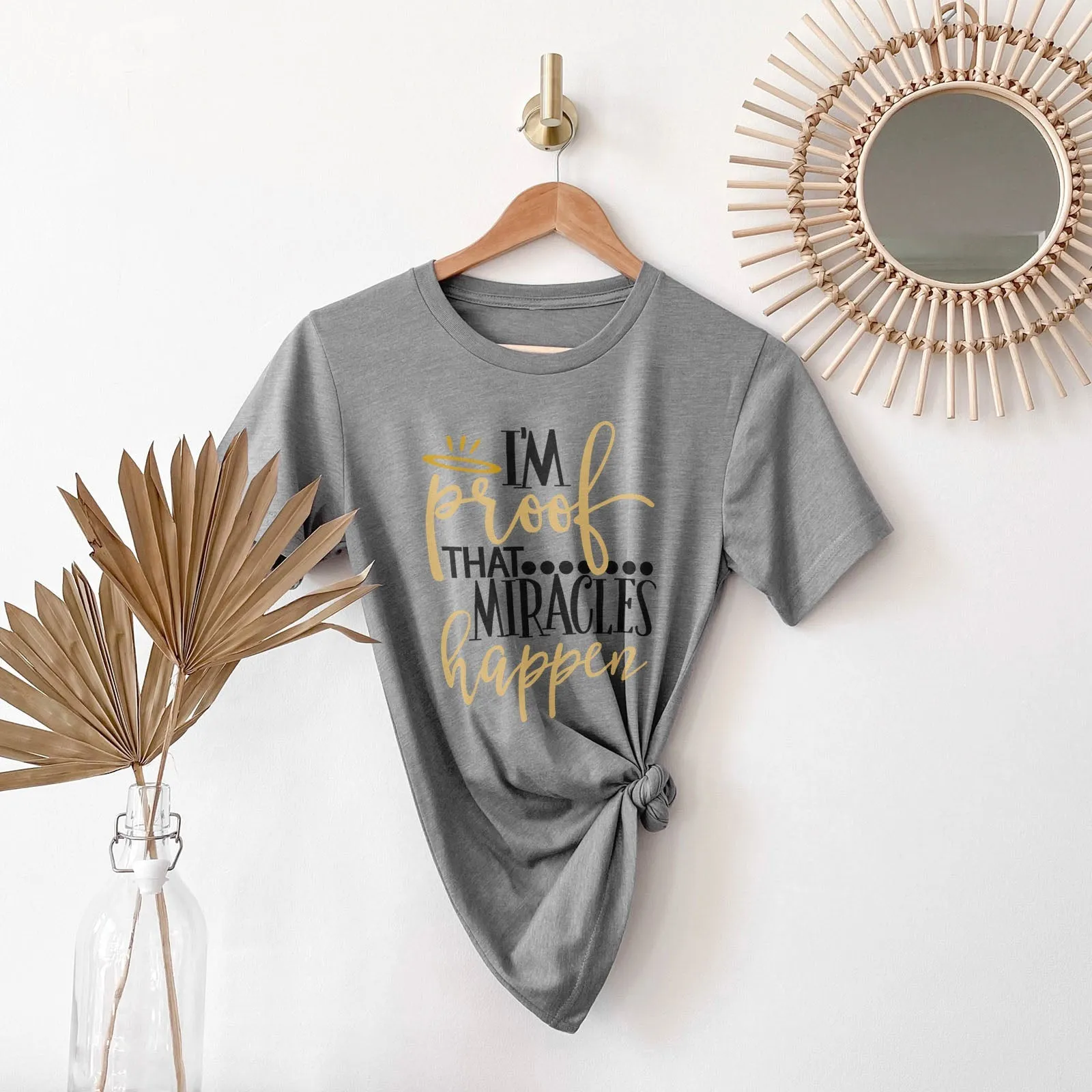 I'm Proof Miracles Happen Tee Shirts For Women - Christian Shirts for Women - Religious Tee Shirts