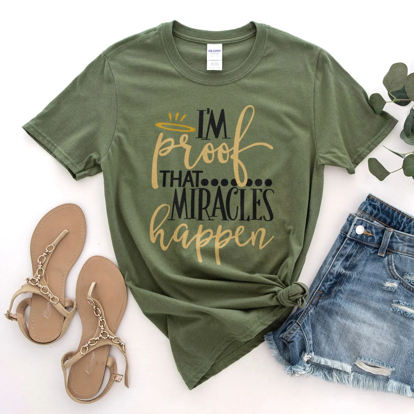 I'm Proof Miracles Happen Tee Shirts For Women - Christian Shirts for Women - Religious Tee Shirts