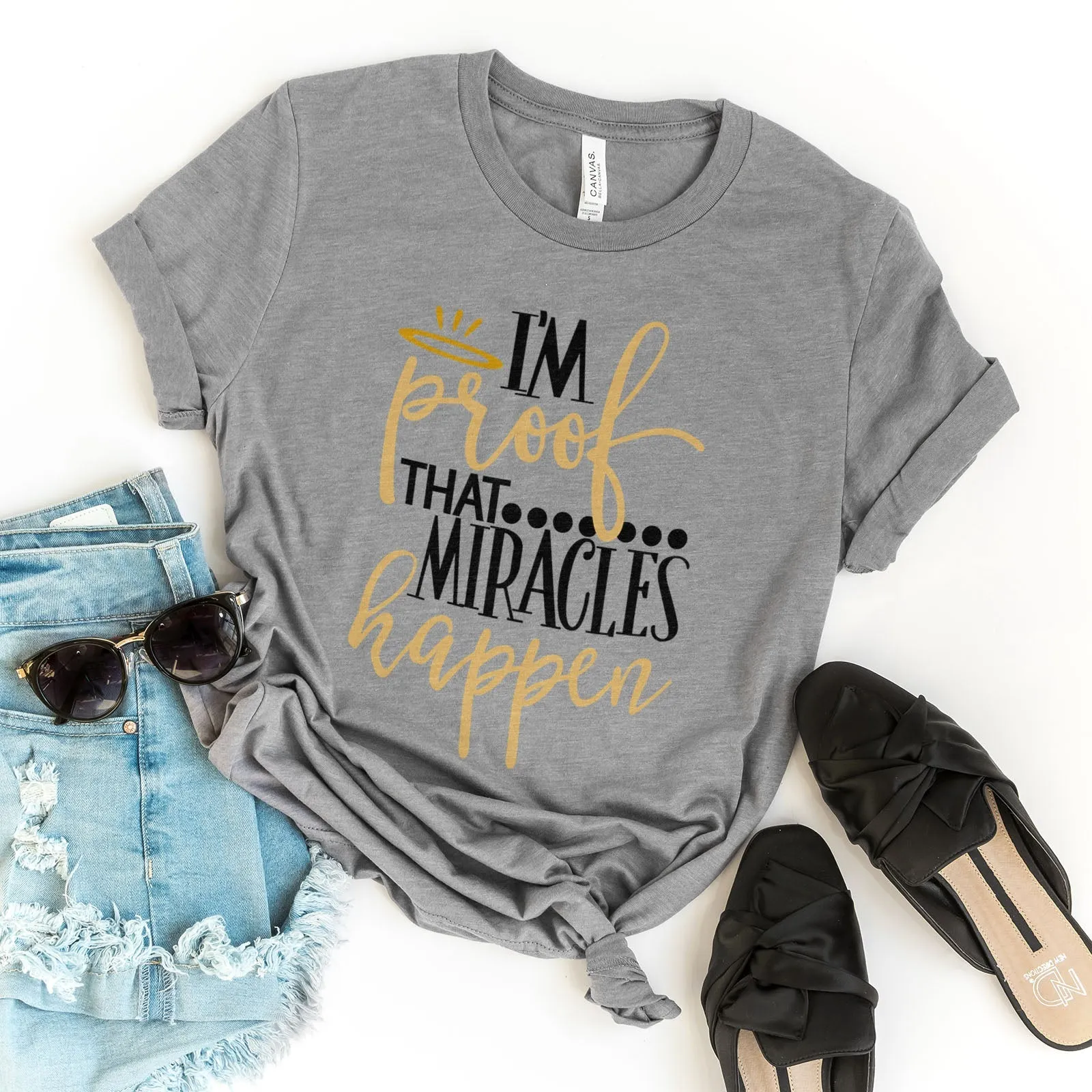 I'm Proof Miracles Happen Tee Shirts For Women - Christian Shirts for Women - Religious Tee Shirts