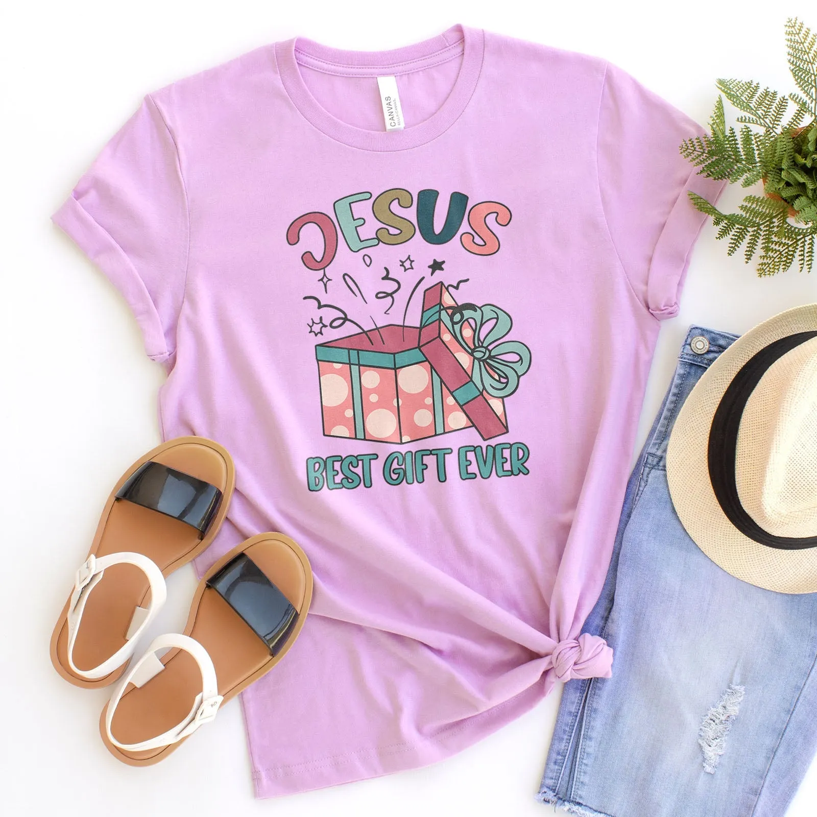 Jesus Best Present Ever Tee Shirts For Women - Christian Shirts for Women - Religious Tee Shirts