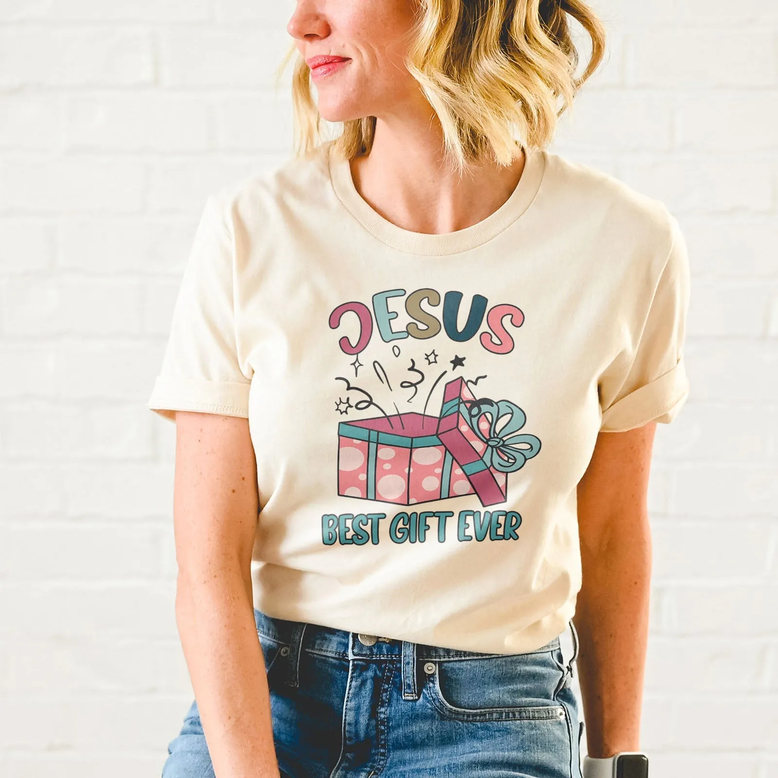 Jesus Best Present Ever Tee Shirts For Women - Christian Shirts for Women - Religious Tee Shirts