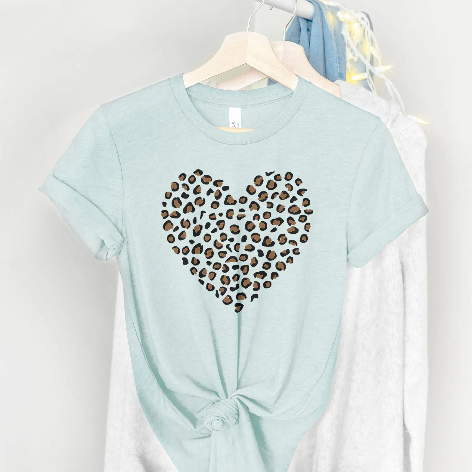 Leopard Heart Tee Shirts For Women - Christian Shirts for Women - Religious Tee Shirts