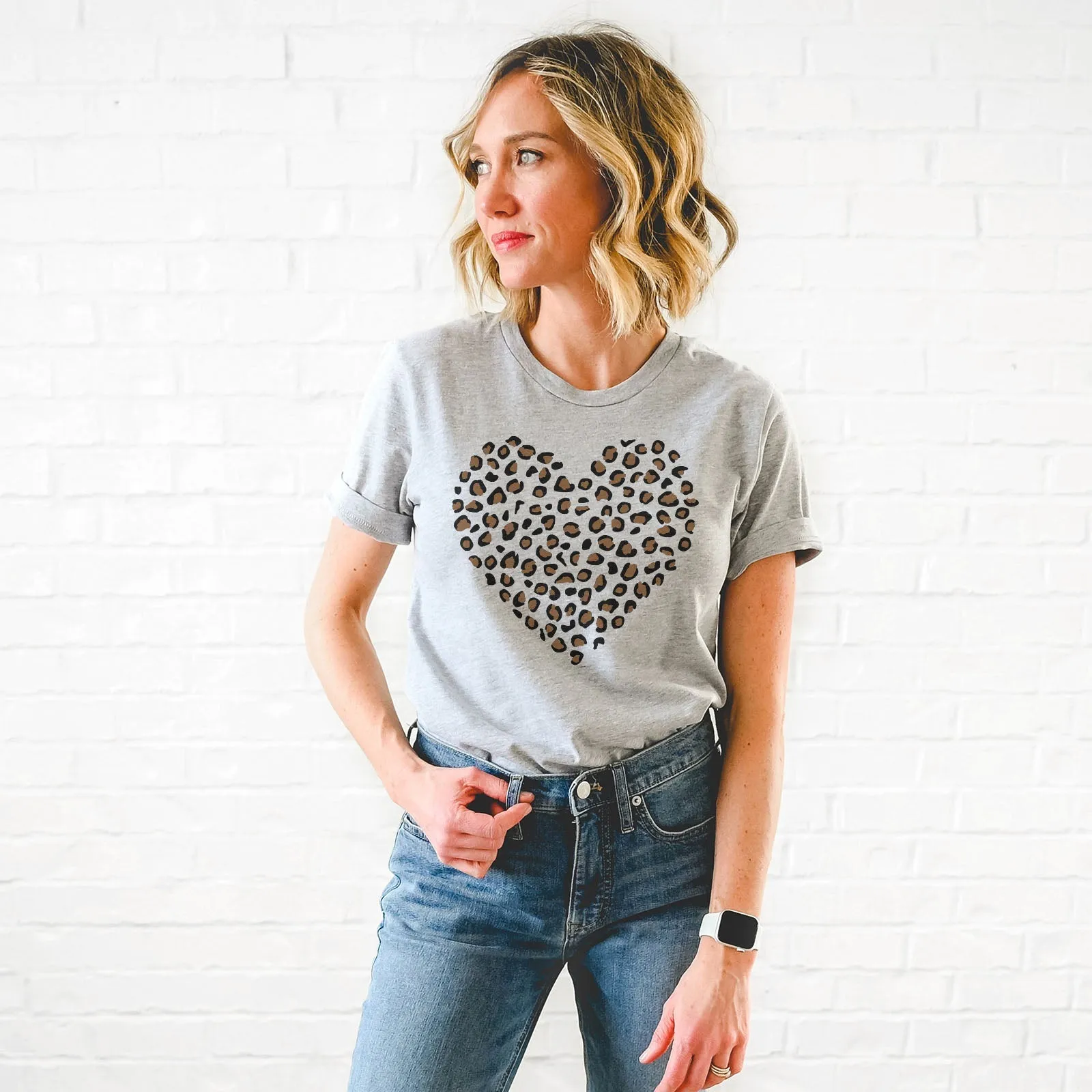 Leopard Heart Tee Shirts For Women - Christian Shirts for Women - Religious Tee Shirts