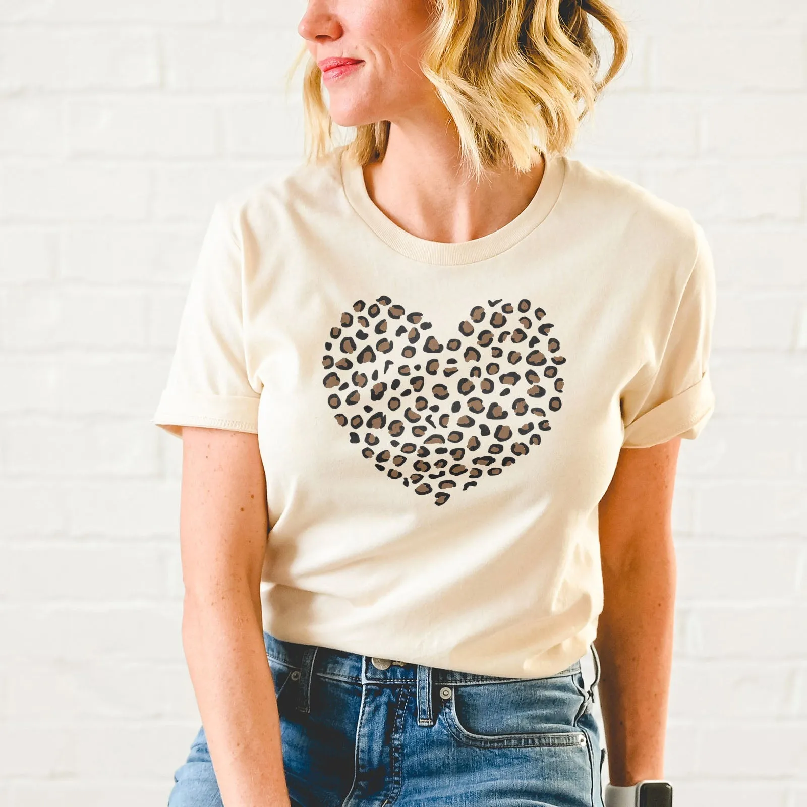 Leopard Heart Tee Shirts For Women - Christian Shirts for Women - Religious Tee Shirts