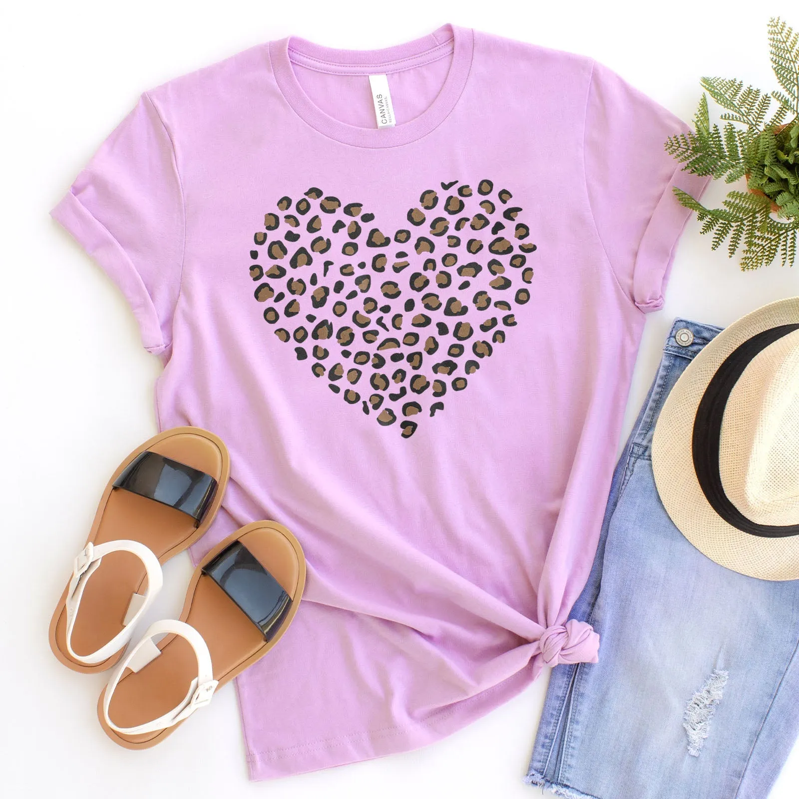 Leopard Heart Tee Shirts For Women - Christian Shirts for Women - Religious Tee Shirts