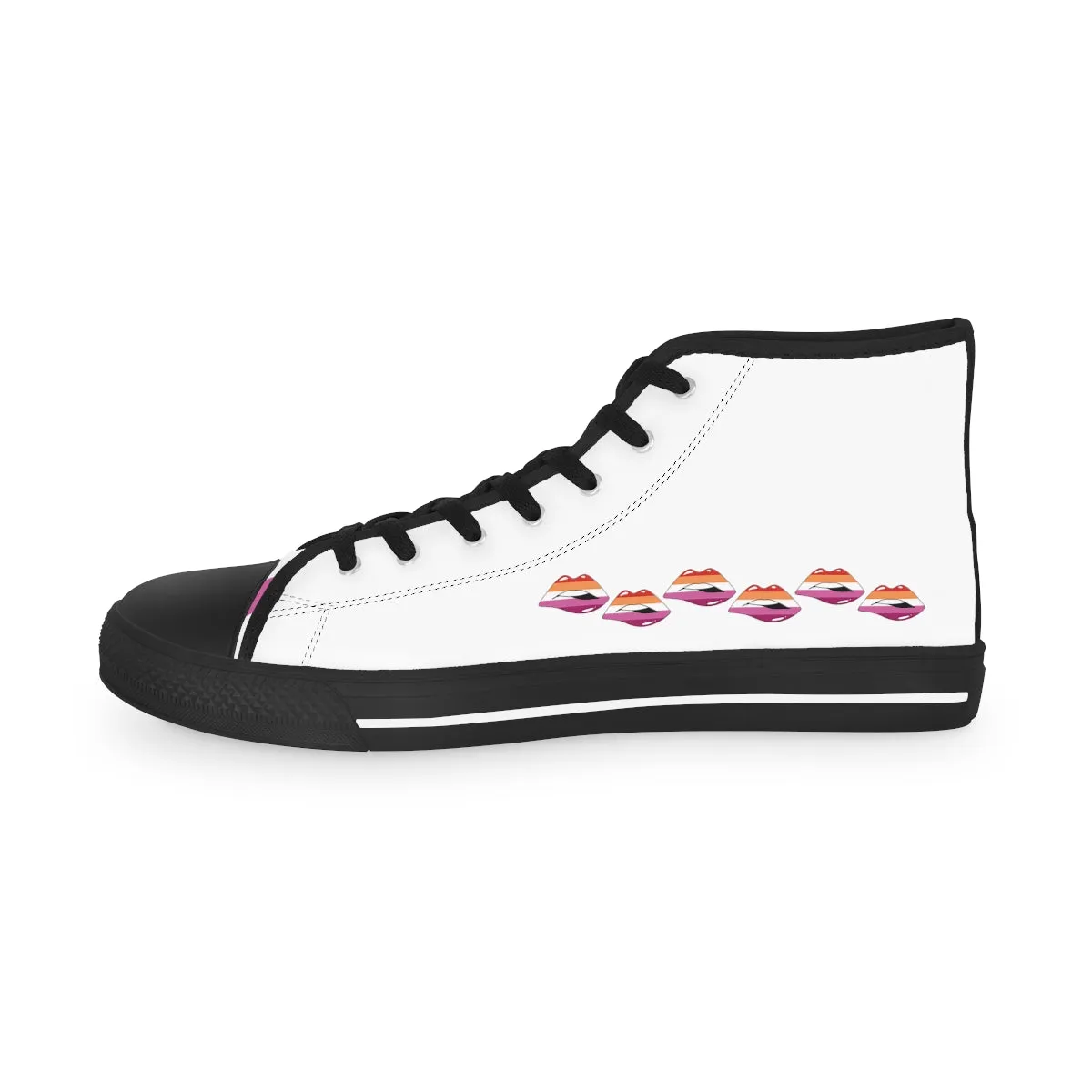 Lesbian Flag Kisses LGBTQ High Top Sneakers Unisex Size