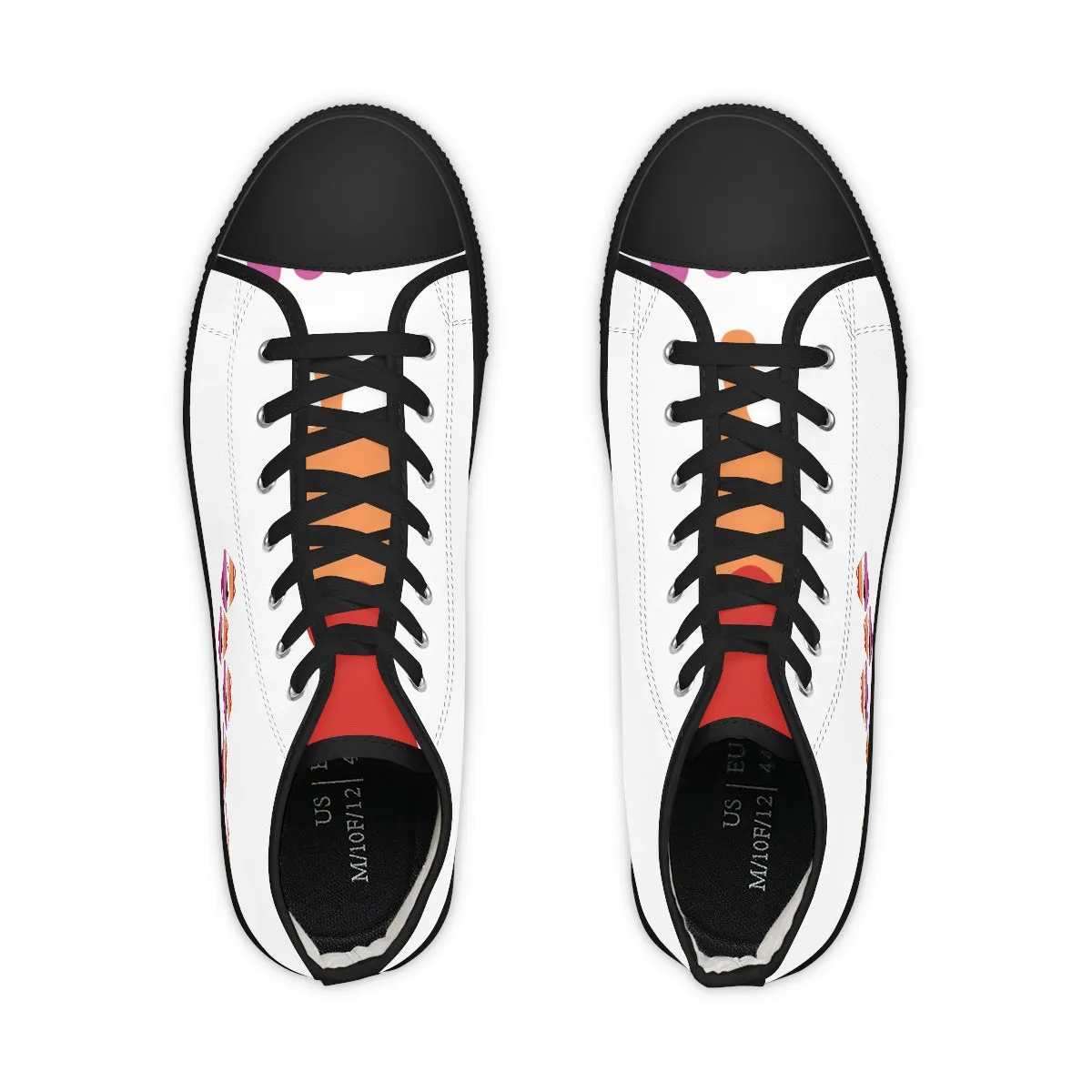 Lesbian Flag Kisses LGBTQ High Top Sneakers Unisex Size