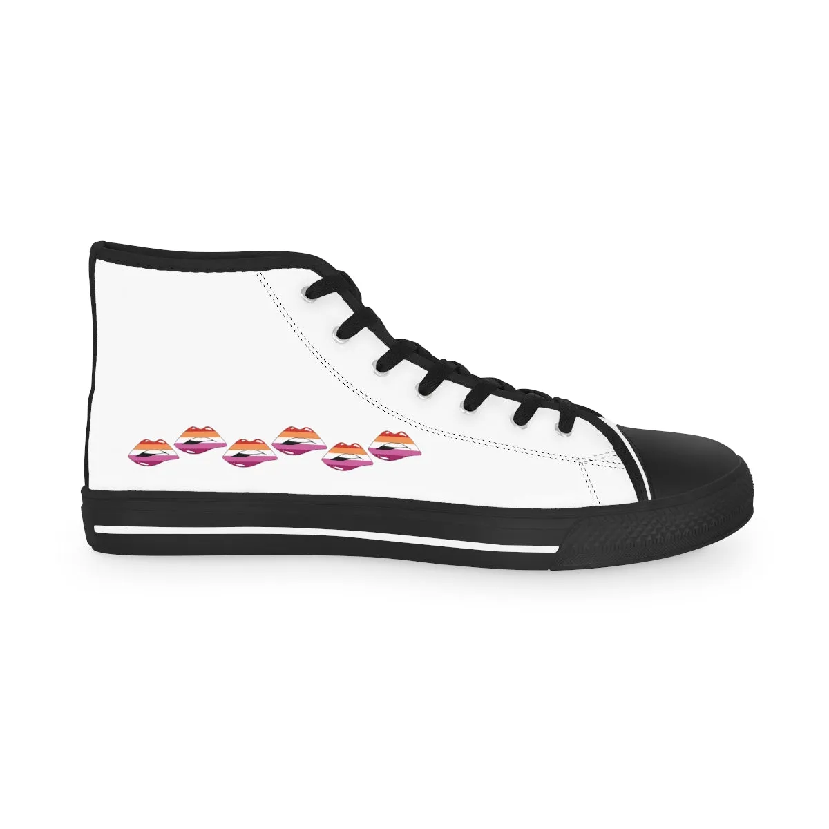 Lesbian Flag Kisses LGBTQ High Top Sneakers Unisex Size