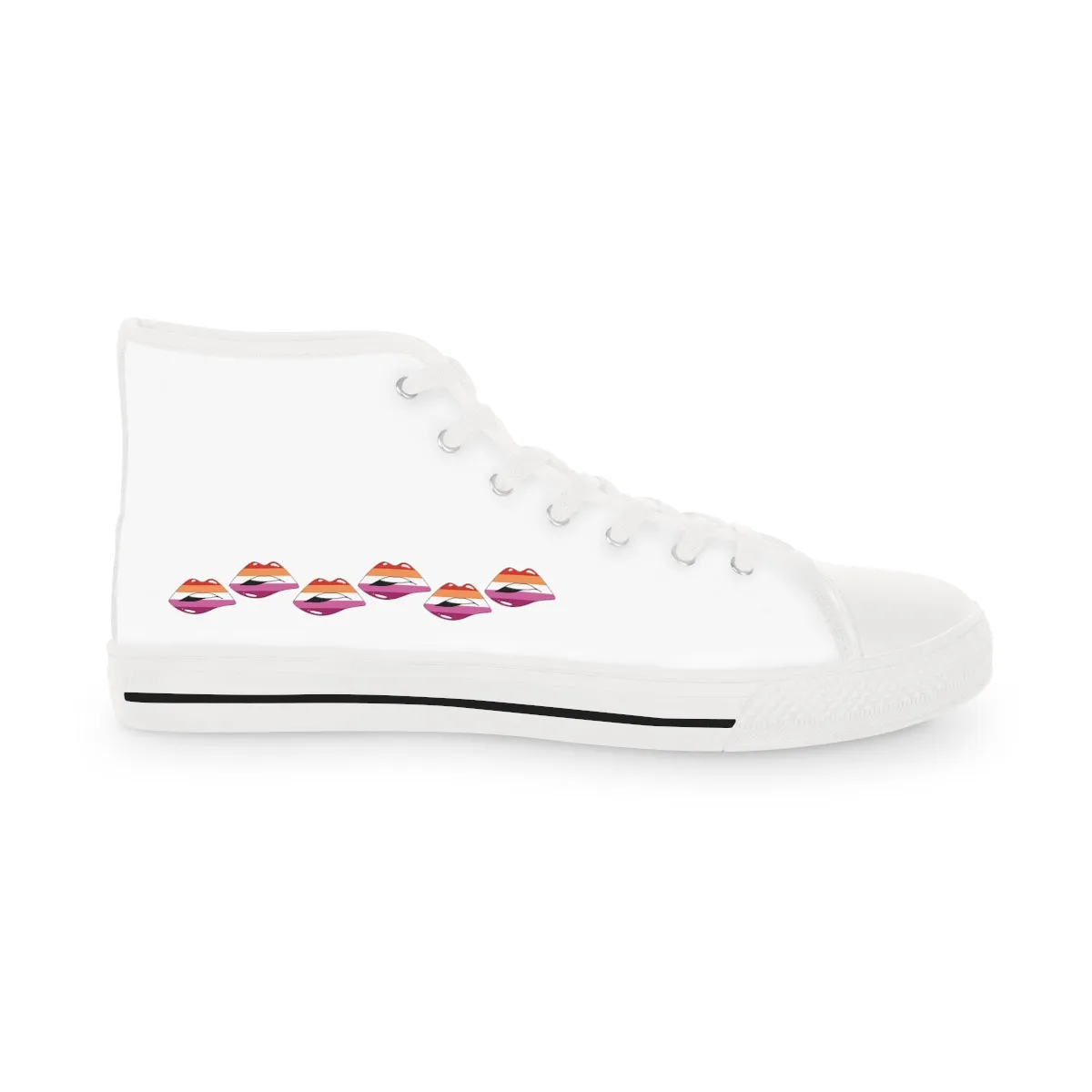 Lesbian Flag Kisses LGBTQ High Top Sneakers Unisex Size