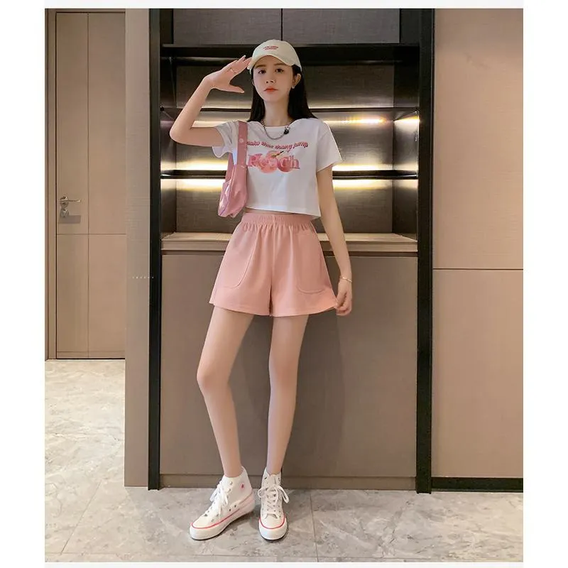 Loose-Fit Casual High-Waisted Sports Chic Worn Outside Running Shorts