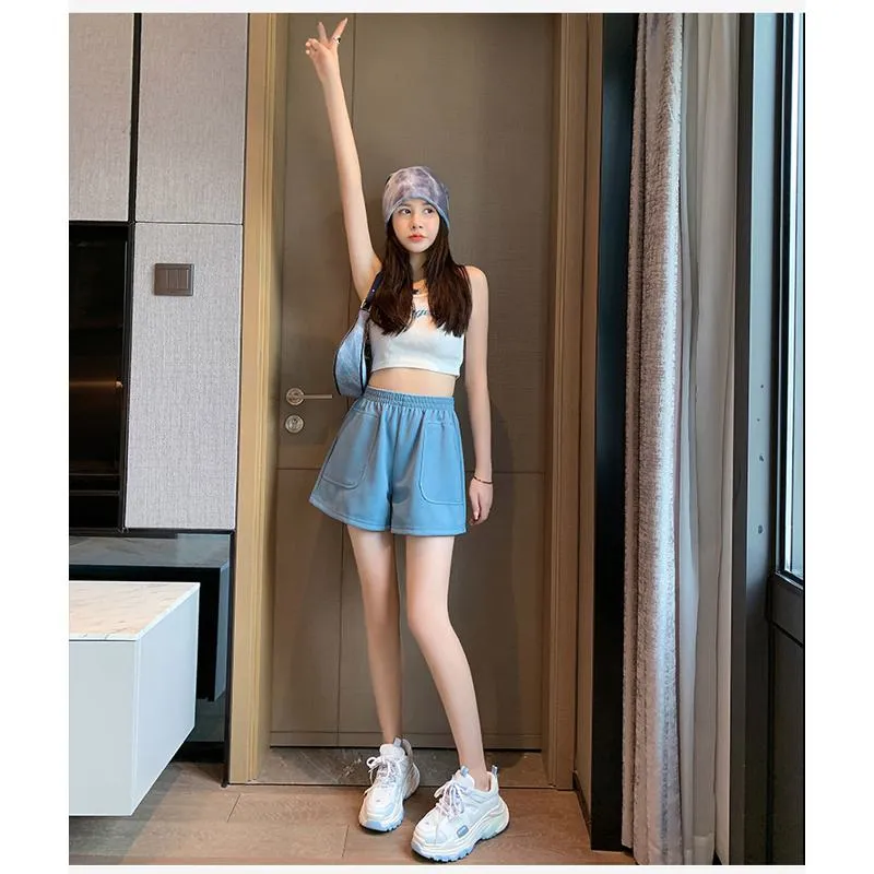 Loose-Fit Casual High-Waisted Sports Chic Worn Outside Running Shorts