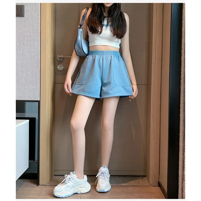 Loose-Fit Casual High-Waisted Sports Chic Worn Outside Running Shorts